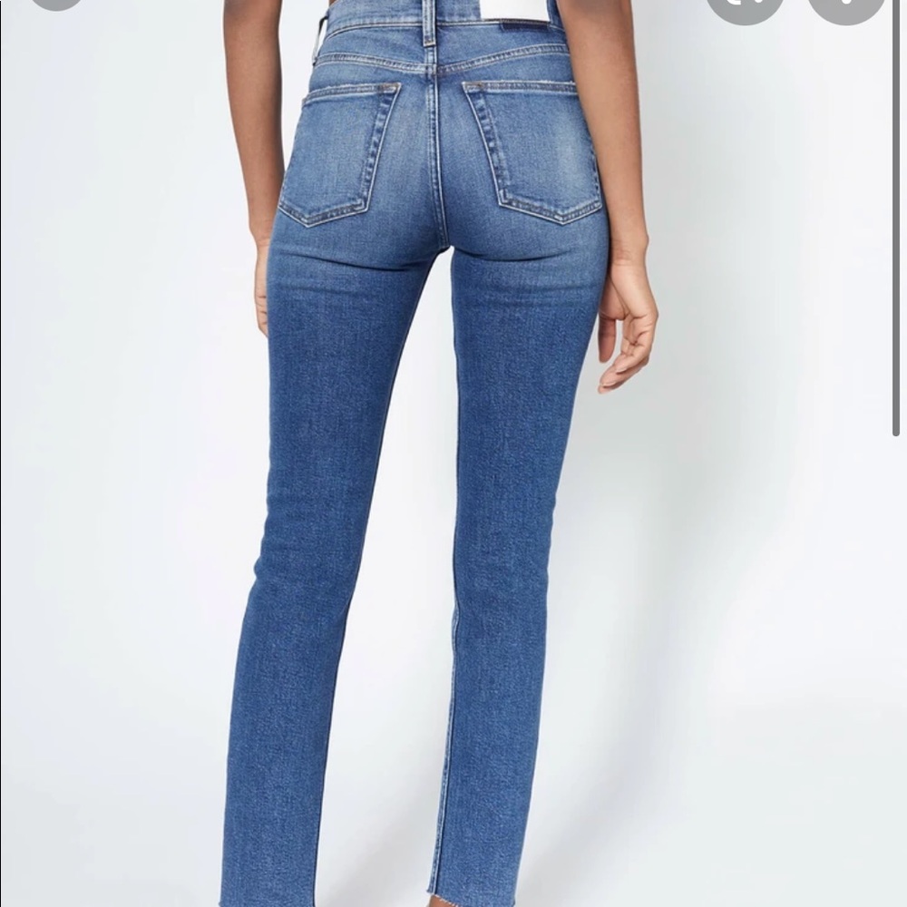 Re/Done High Rise Ankle Crop Stretch Jeans